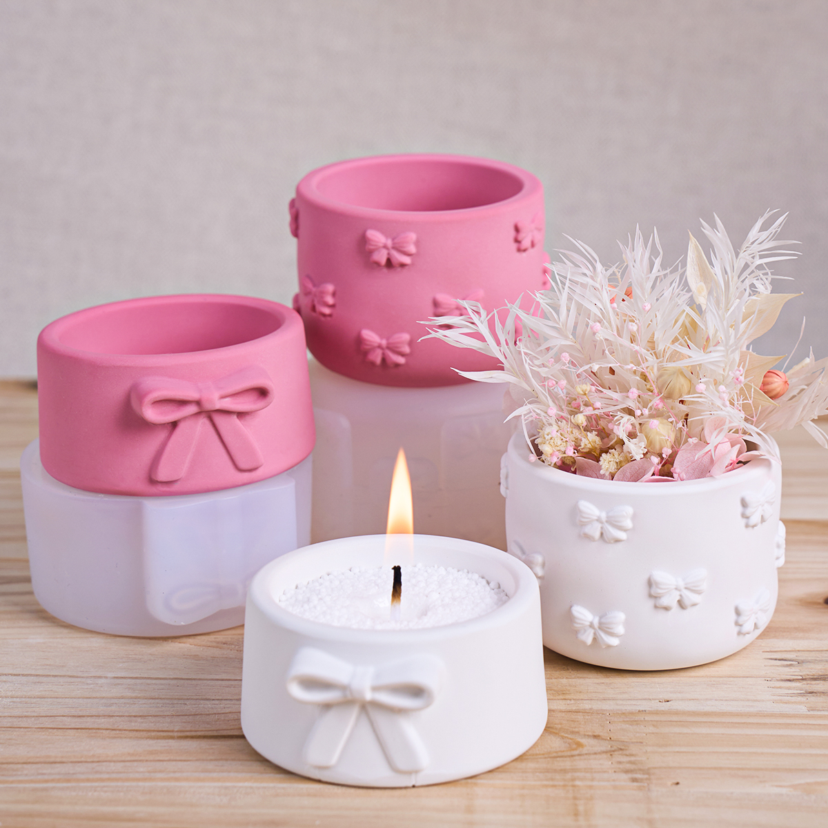 Candle Supplies Jars - DIY Silicone Mold for Relief Bow