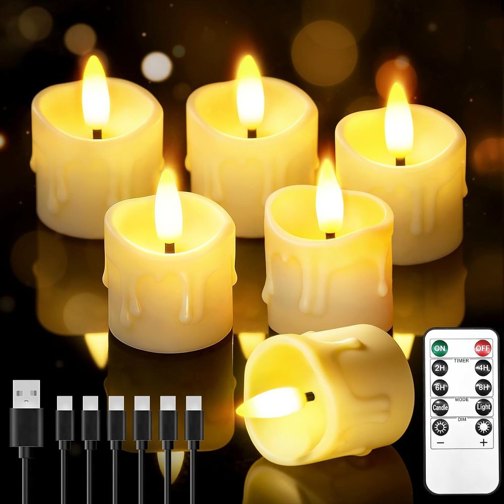 Candle Supplies Free Shipping - Rechargeable LED Tea Lights with Remote