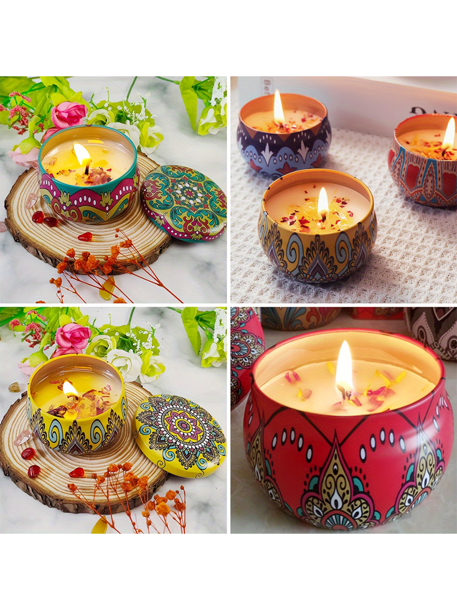 12pcs Premium Floral Printed C – обзор и цена Candle Supplies Jars