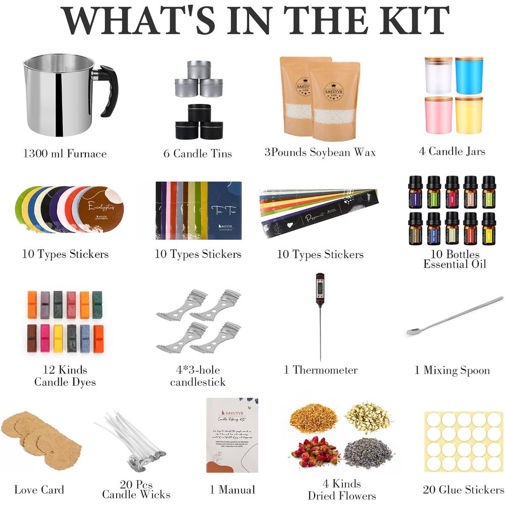 DIY Soy Candle Making Kit - Su – обзор и цена Candle Making Supplies Jars