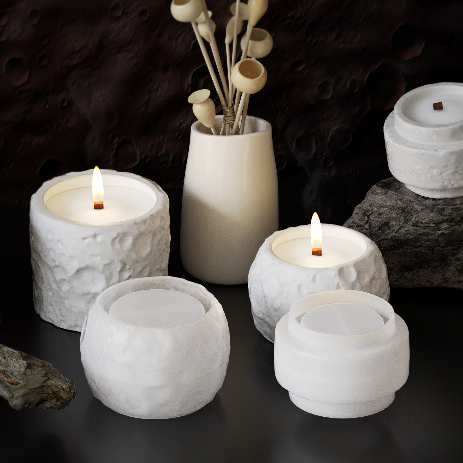 Lunar Texture Candle Jar Silic – обзор и цена Candle Making Supplies Jars