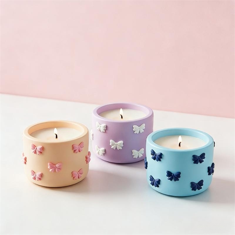 Mini Bowknot Round Plaster Gyp – обзор и цена Candle Supplies Jars