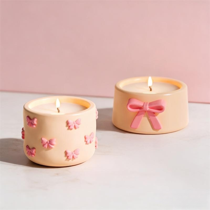 Mini Bowknot Round Plaster Gyp – обзор и цена Candle Supplies Jars