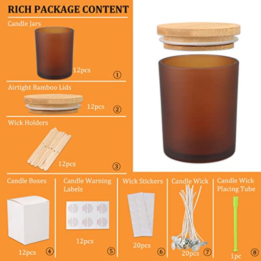 12 Pack 12 OZ Glass Candle Jar – обзор и цена Candle Supplies Jars