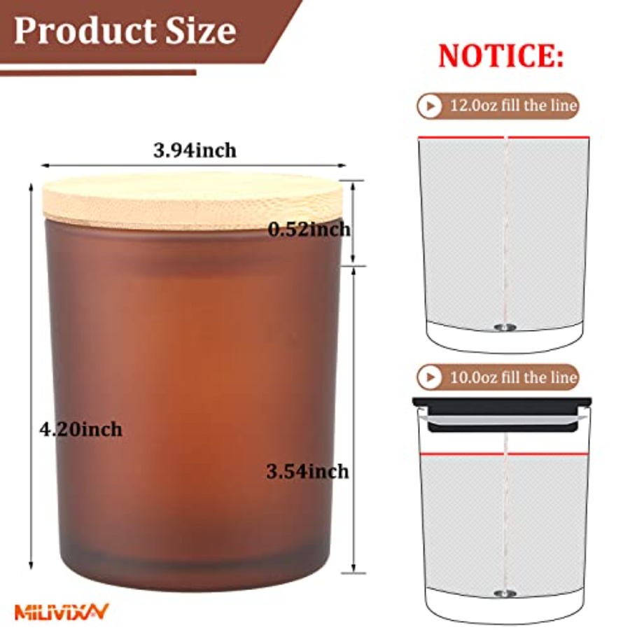 12 Pack 12 OZ Glass Candle Jar – обзор и цена Candle Supplies Jars