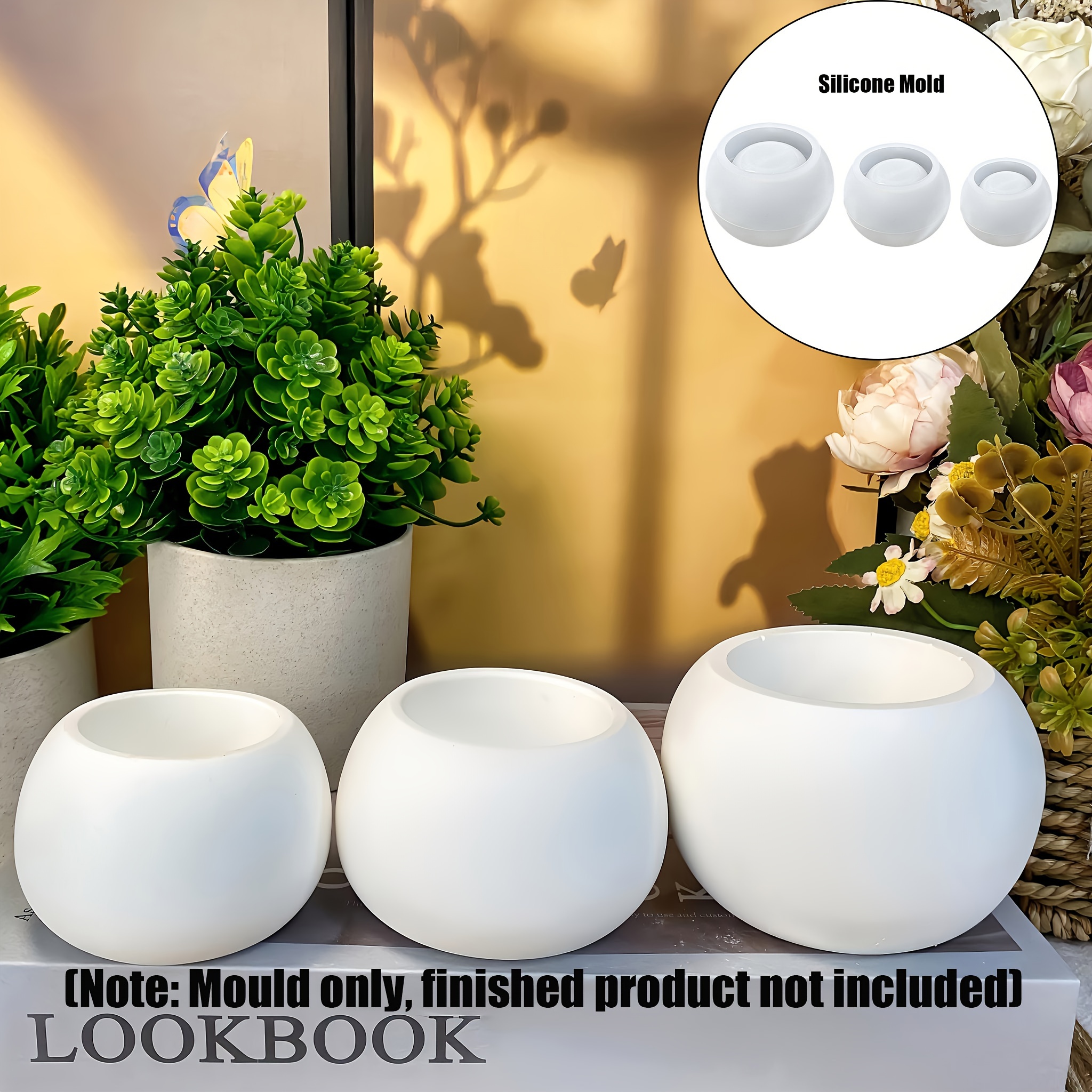 3pcs-Round Flower Pot Silicone – обзор и цена Candle Supplies Jars
