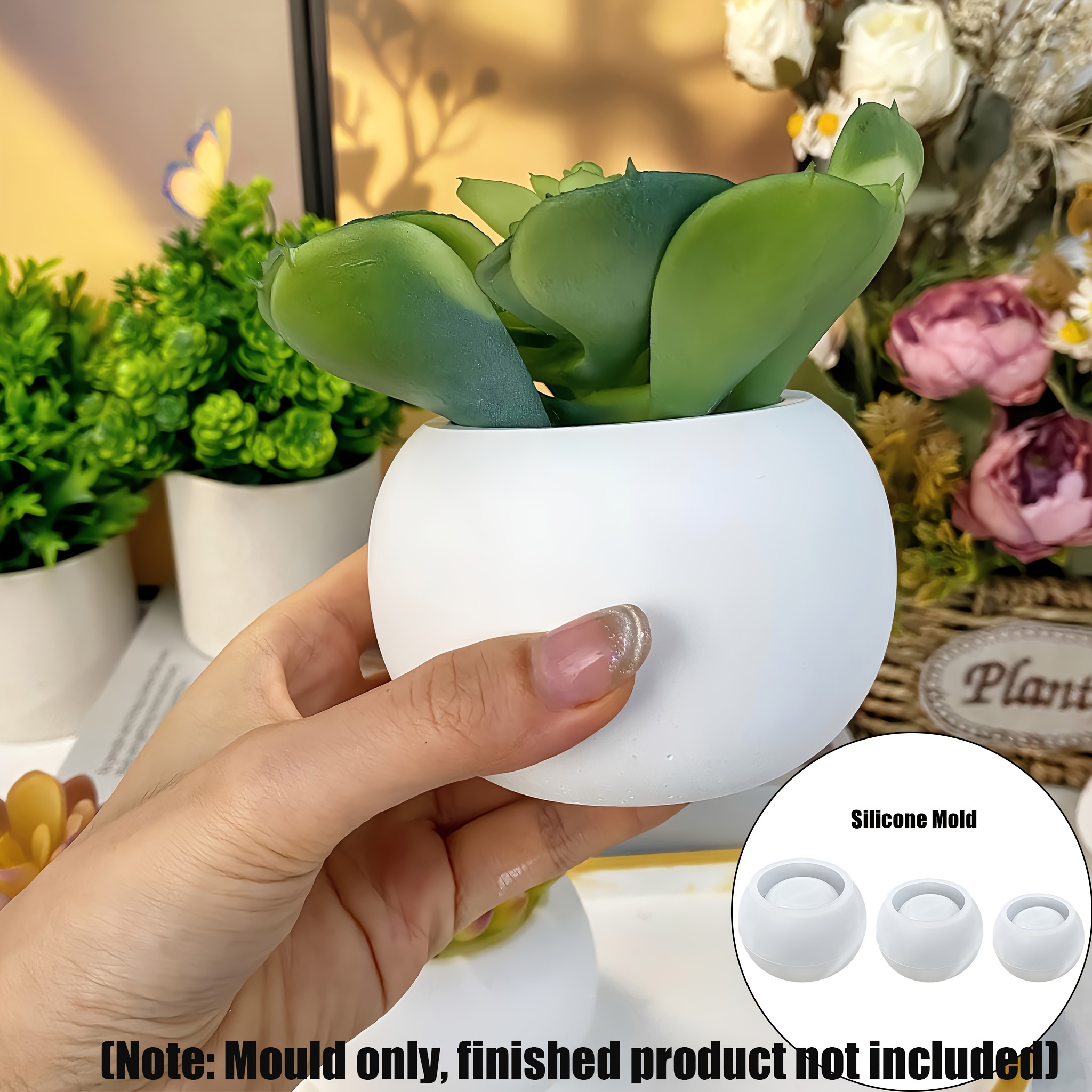 3pcs-Round Flower Pot Silicone – обзор и цена Candle Supplies Jars