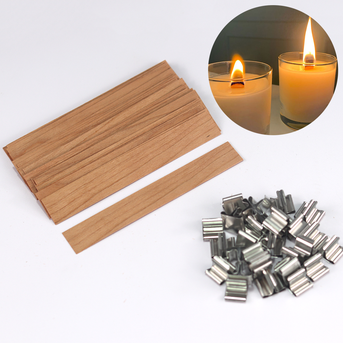 30Pcs Wooden Candle Wicks Set  – обзор и цена Candle Supplies Jars