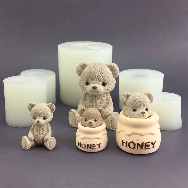 Cute Bear Honey Jar Silicone C – обзор и цена Candle Supplies Jars