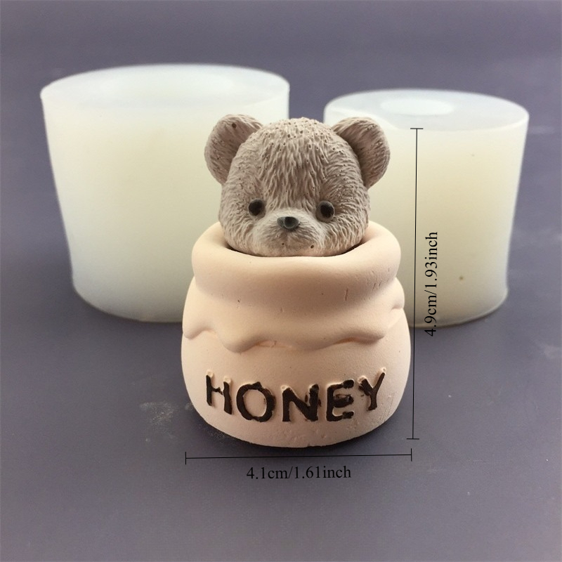 Cute Bear Honey Jar Silicone C – обзор и цена Candle Supplies Jars