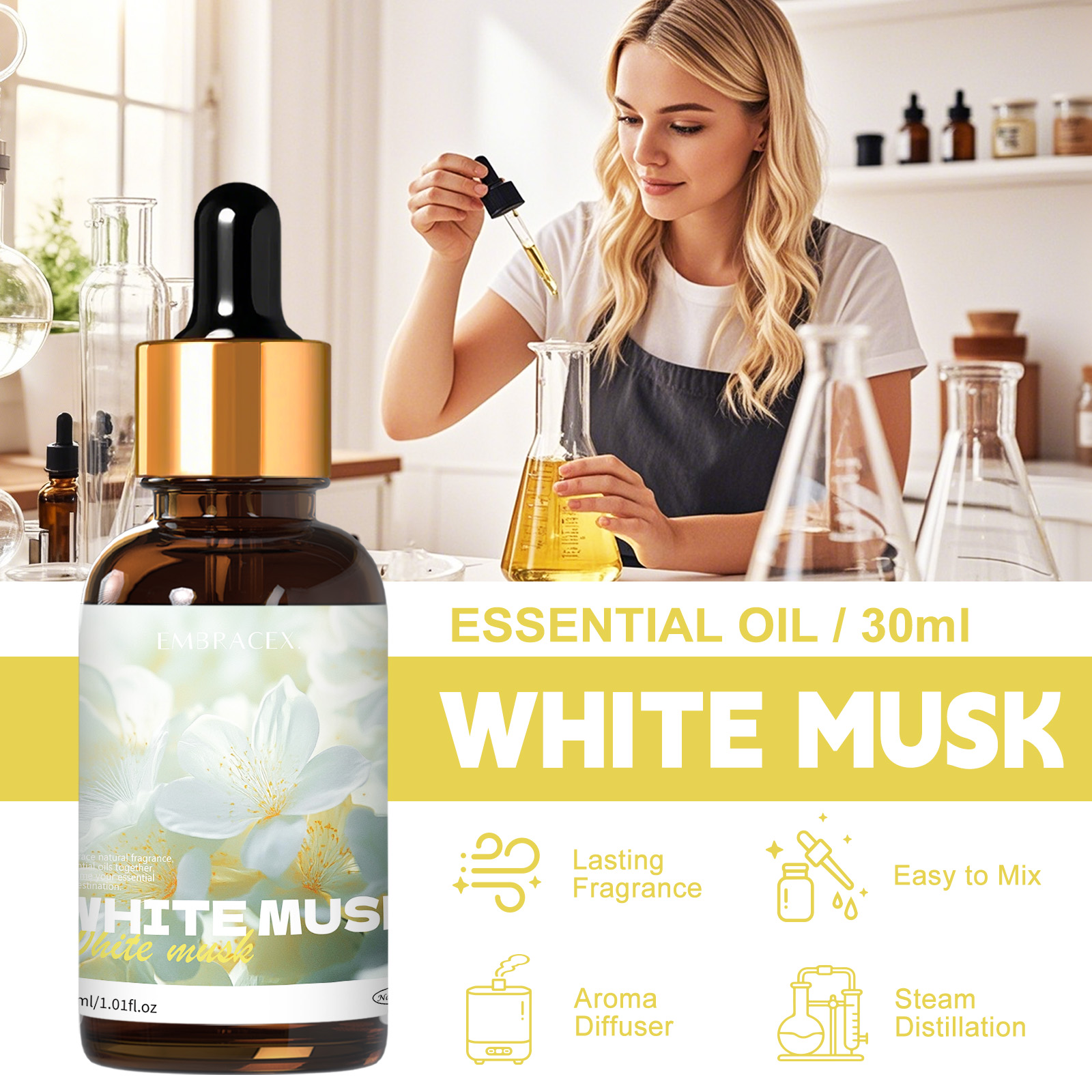30ml White Musk Essential Oil  – обзор и цена Candle Fragrance Supplies